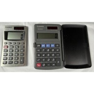 Casio Calculator Lot HS-8V and SL-300LC Two Way Power Portable Pocket Solar
